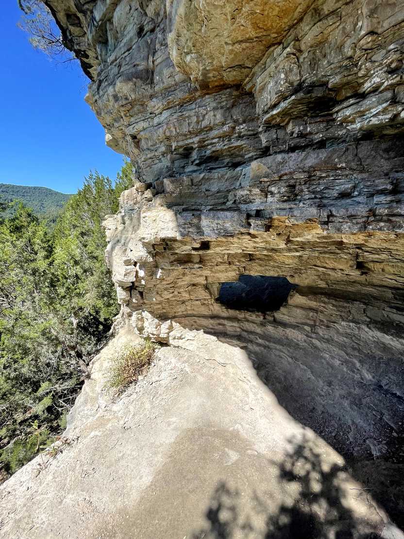A hole in the rock on the Goat Bluff at the Buffalo National river.