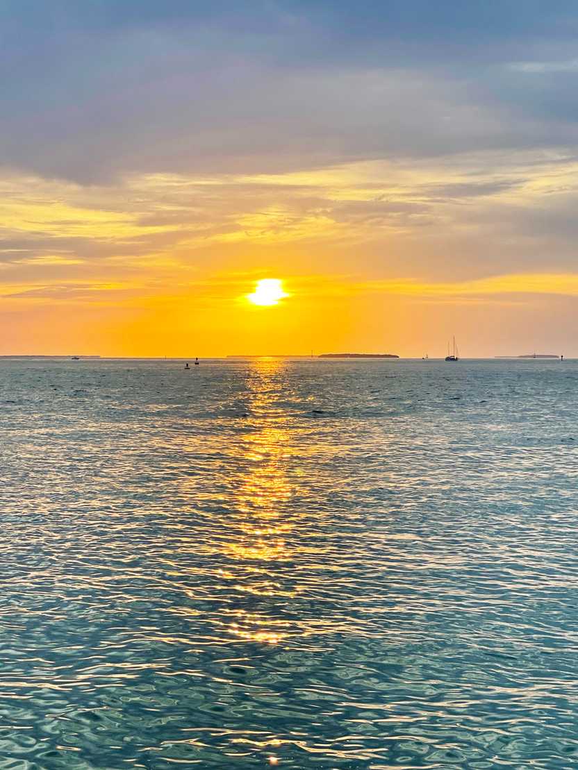 A sunset over the ocean