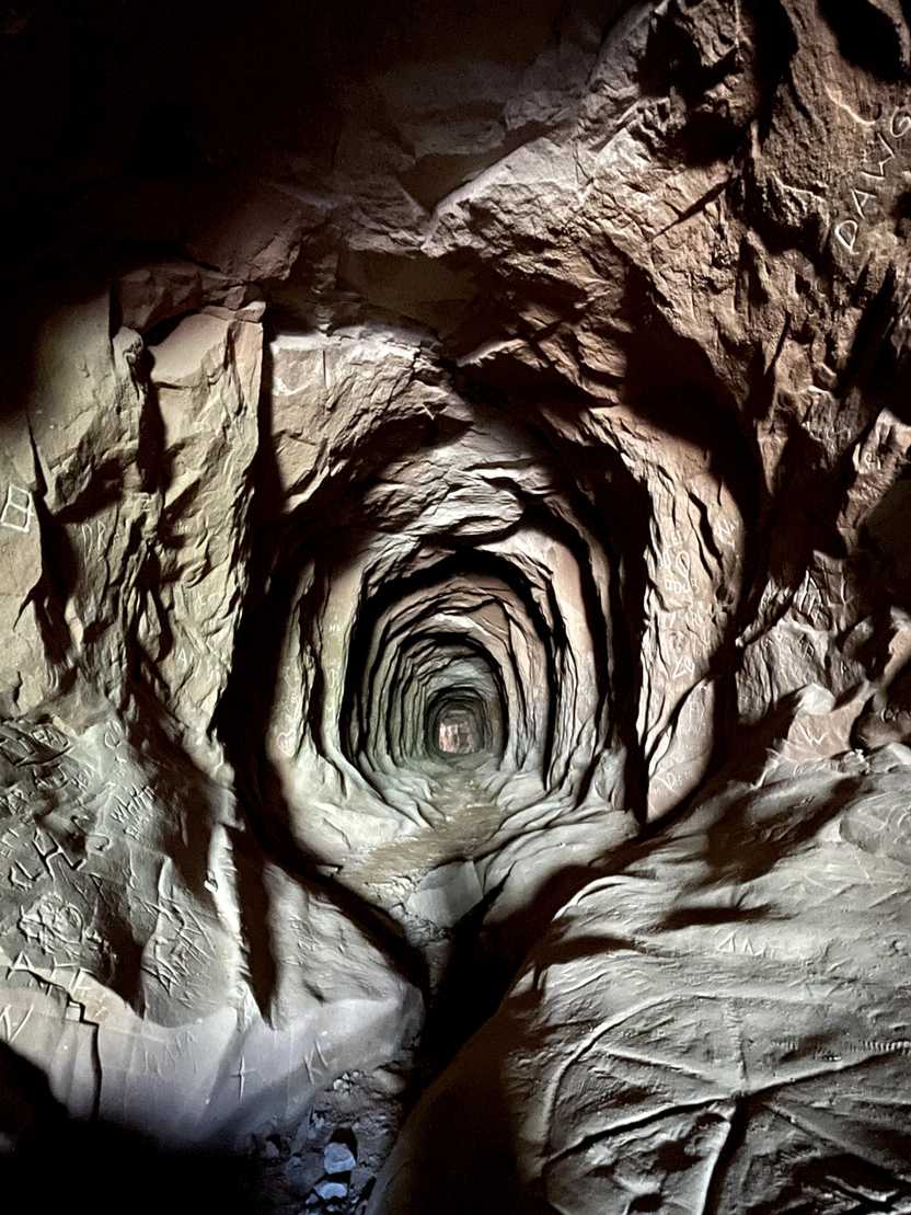 Inside the Belly of the Dragon tunnel. Inside the Belly of the Dragon tunnel.