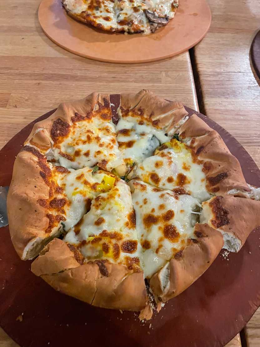 A pizza from Beau Jo's Pizza