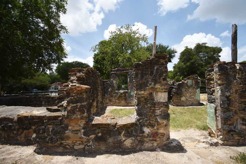 Stone ruins at Mission Espada.
