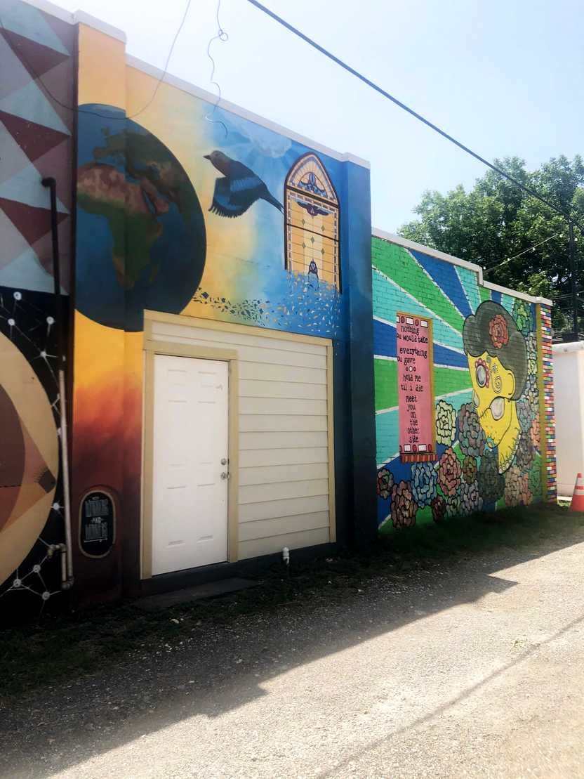 Some colorful murals in an ally in Clifton.