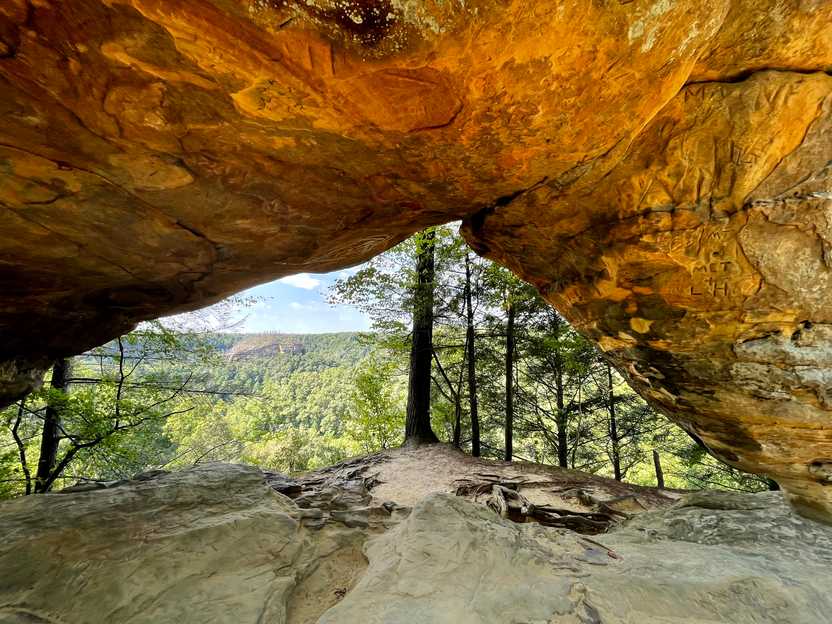Looking through an arch at Sky Bridge