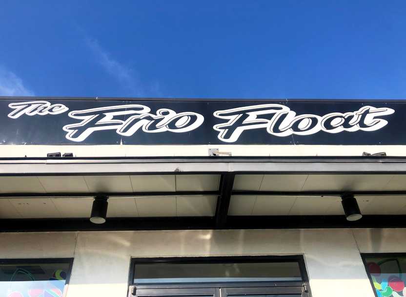 The exterior of the Frio Float ice cream parlor.