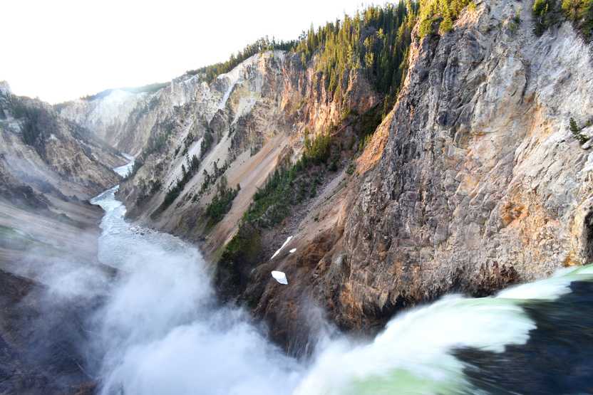 Looking at the Grand Canyon of the Yellowstone from the Brink of the Lower Falls.