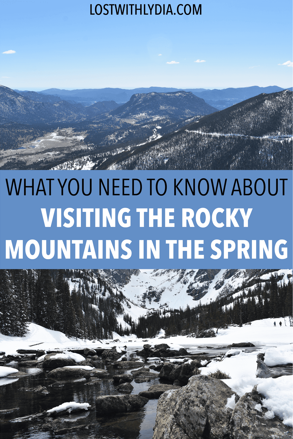 Plan your perfect springtime trip to Rocky Mountains National Park! Learn what to expect from the weather in the spring, things to do in the Rocky Mountains, where to stay in Estes Park and more.