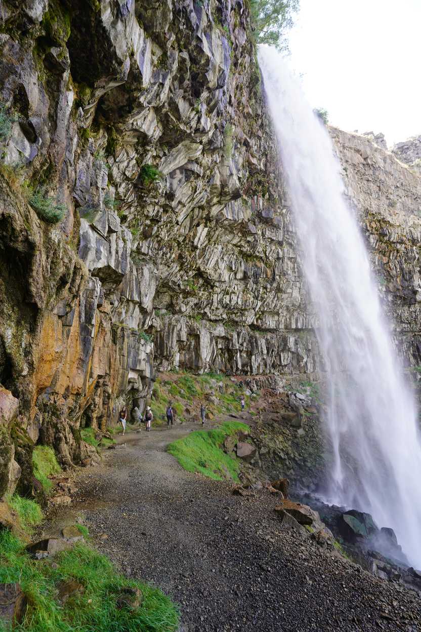 A look at the trail behind Perrine Coulee Falls. A look at the trail behind Perrine Coulee Falls.