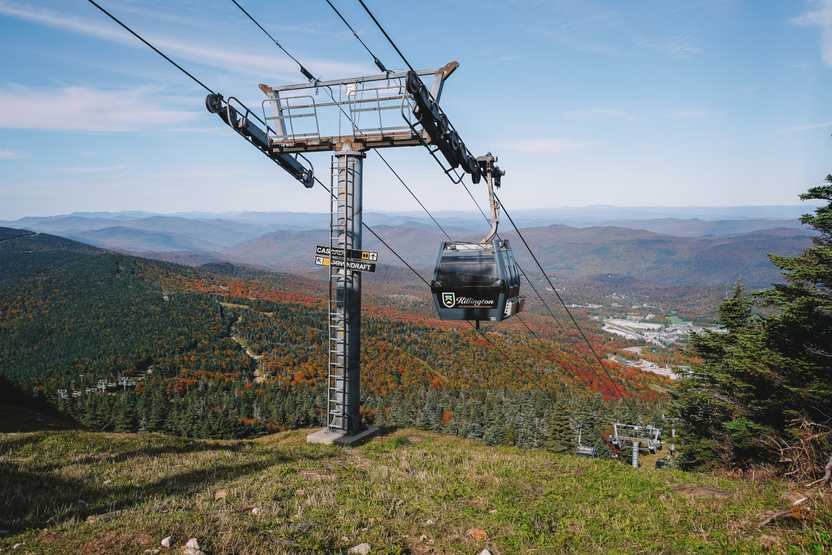 The top of a gondola on Killington Peak.