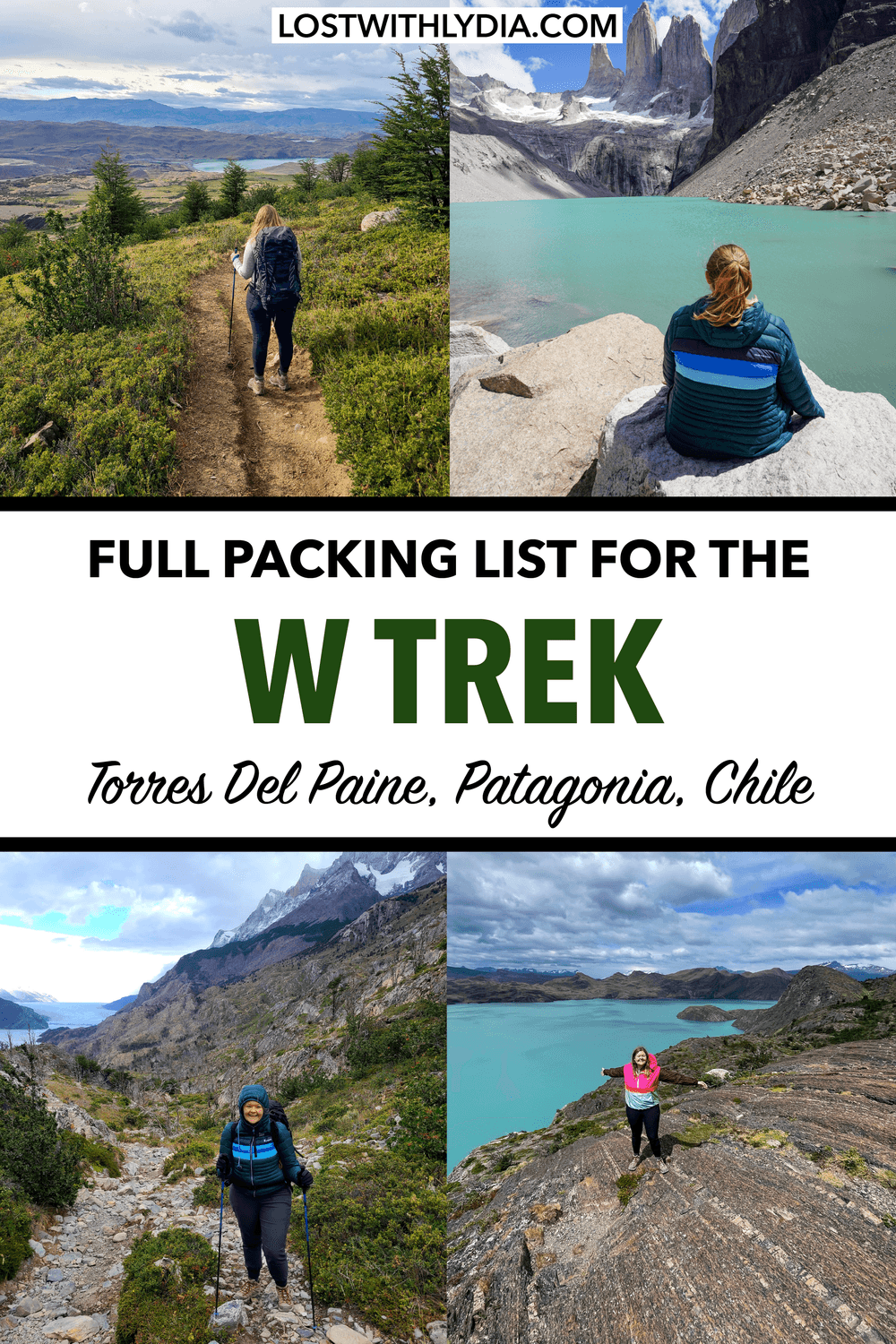 This guides includes a full packing list for the W Trek in Torres Del Paine National Park! If you're wondering what to bring for the W Trek, this list will help you plan a successful hike.