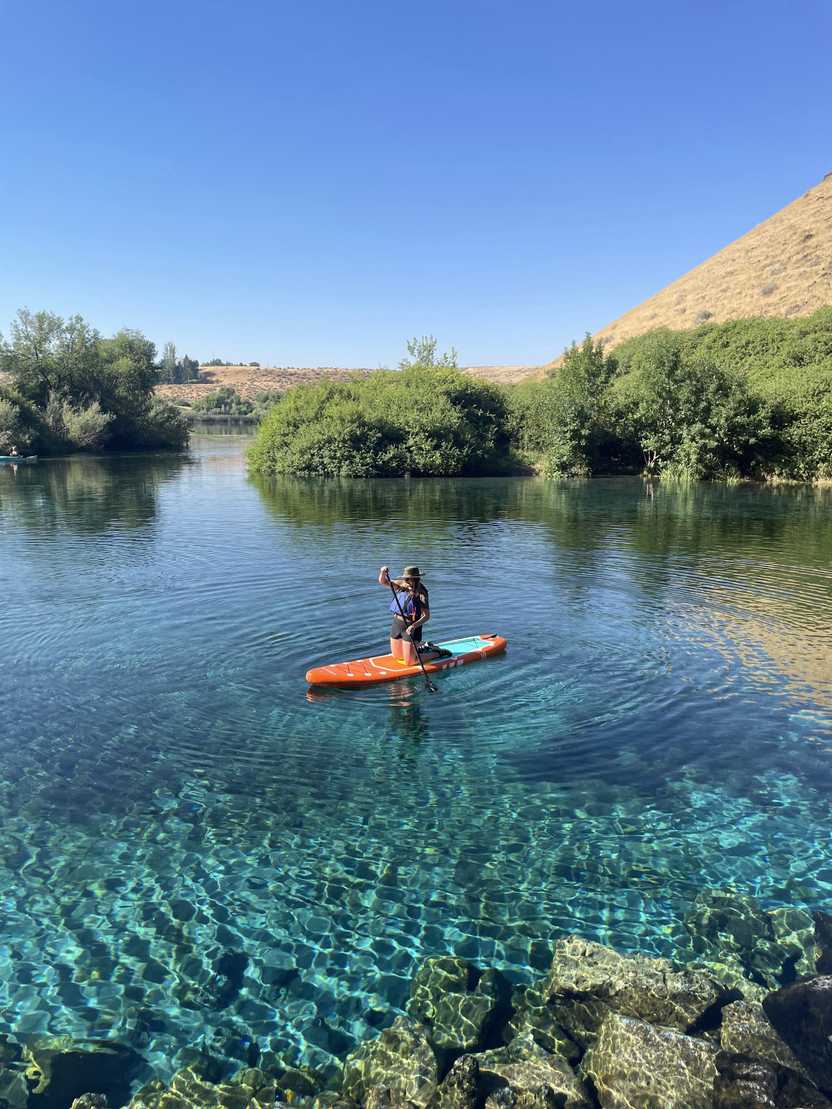 Lydia paddling in Blue Heart Springs. Lydia paddling in Blue Heart Springs.