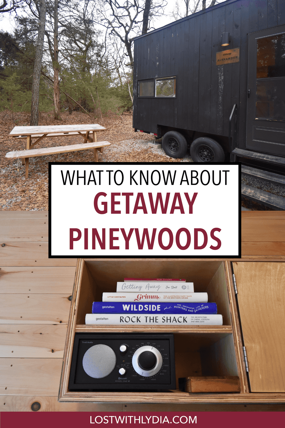 Read this review of the Getaway House in Piney Woods, Texas and learn what to expect from this unique and beautiful glamping experience!