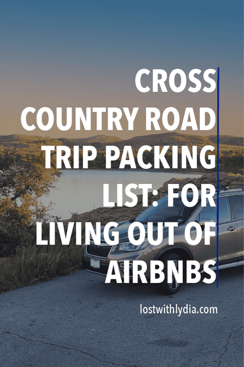 This essential list has everything you will need for a cross country road trip staying in Airbnbs. Use this check list to prepare for a digital nomad life!