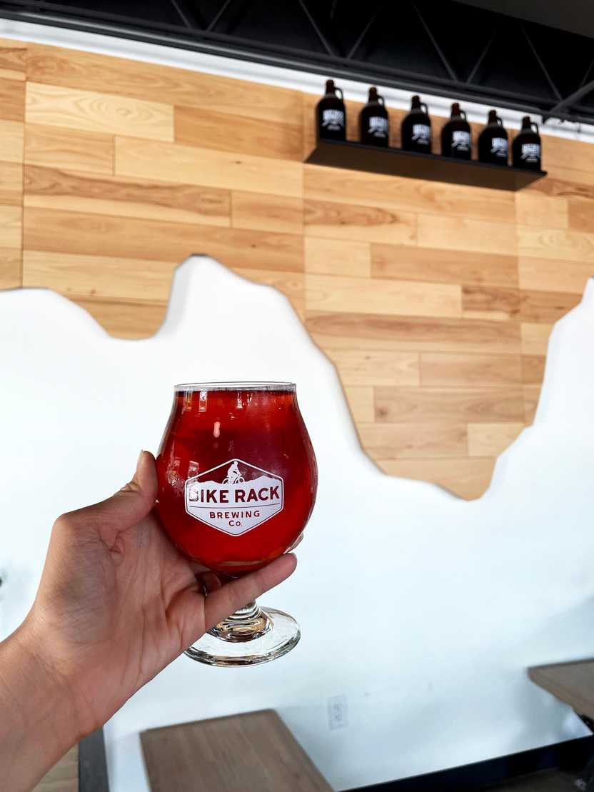 A glass of beer at Bike Rack Brewing.