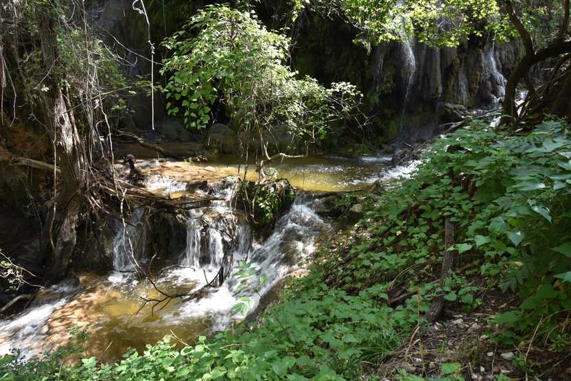 A small waterfall next to Gorman Falls at Colorado Bend State Park.