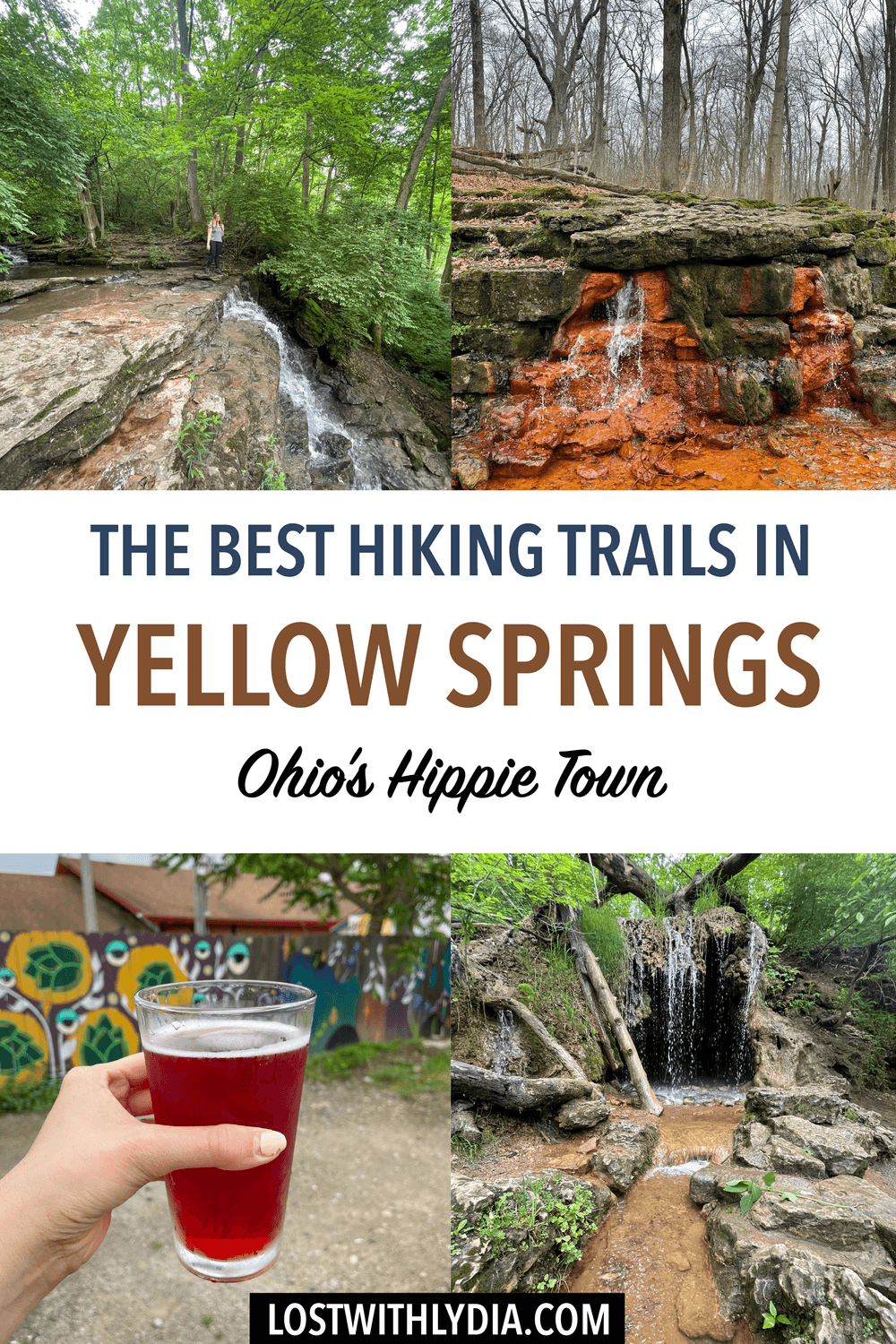 Discover the best hiking trails in Yellow Springs, Ohio's hippie town! These trails have beautiful waterfalls, unique rock formations and are fun to everyone. After a day of hiking, explore downtown Yellow Springs.