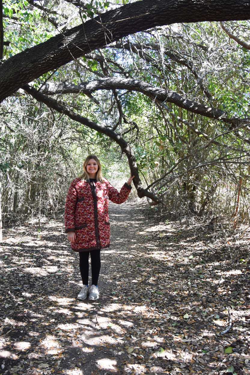 Lydia on the Caswell trail in Blanco State Park.