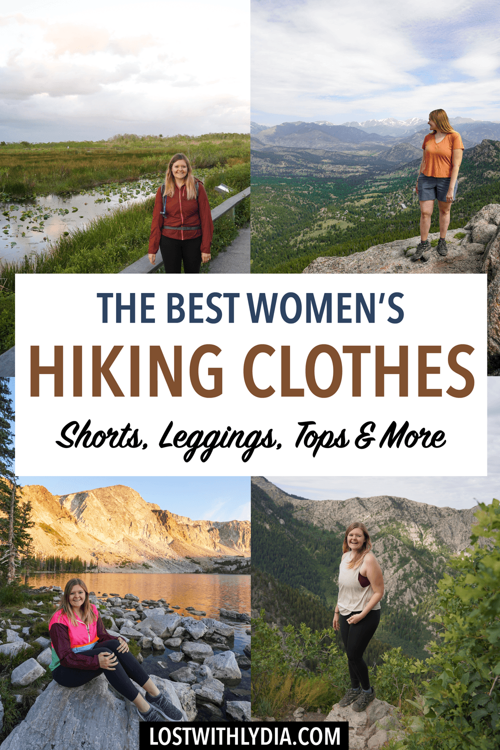 Discover the best hiking clothing for women! This guide for summer hiking clothing includes recommendations for hiking shorts, tops, leggings, sports bras and jackets.