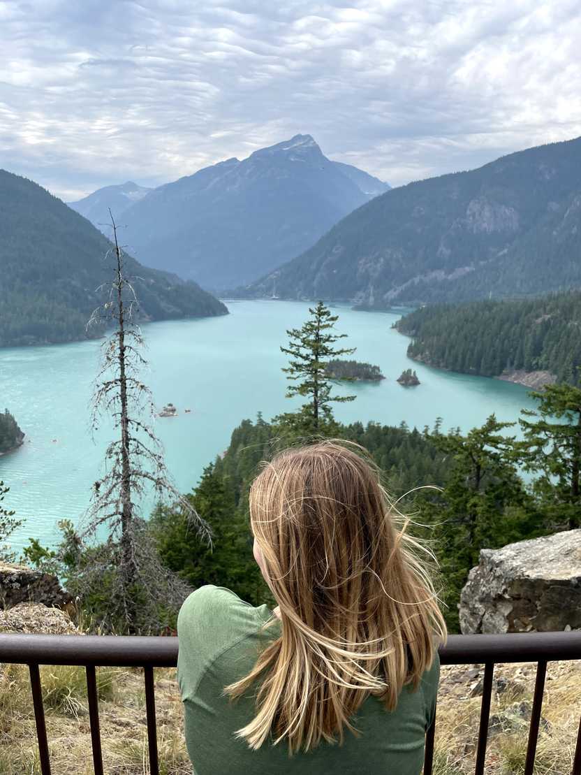 Lydia looking out at Diablo Lake.