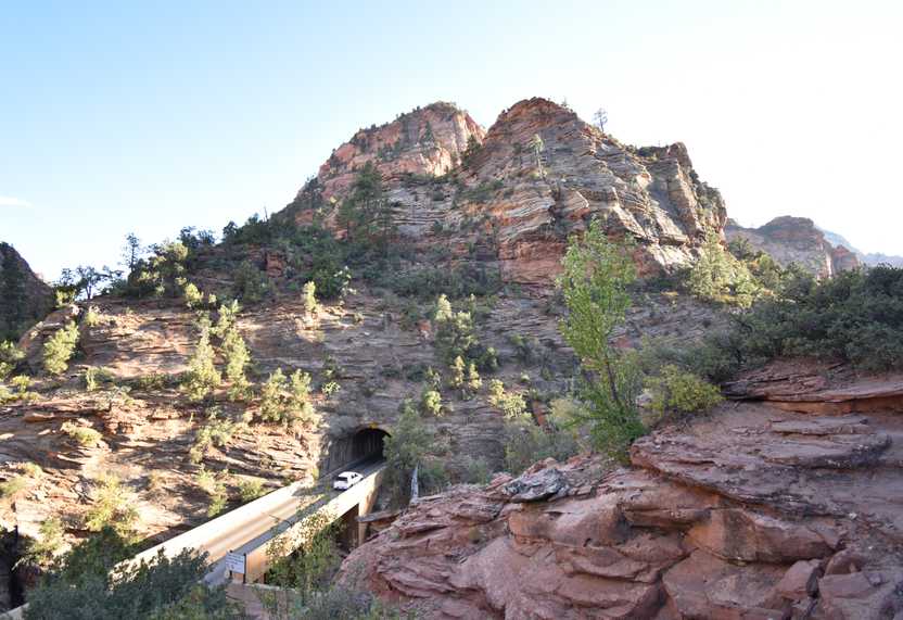 A car entering the Zion-Mount Carmel Tunnel