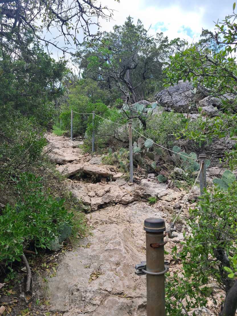 The rope section leading to Gorman Falls.