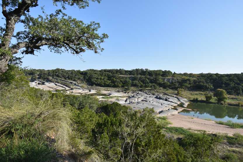 A view of limestone rocks at Pedernales Falls State Park.