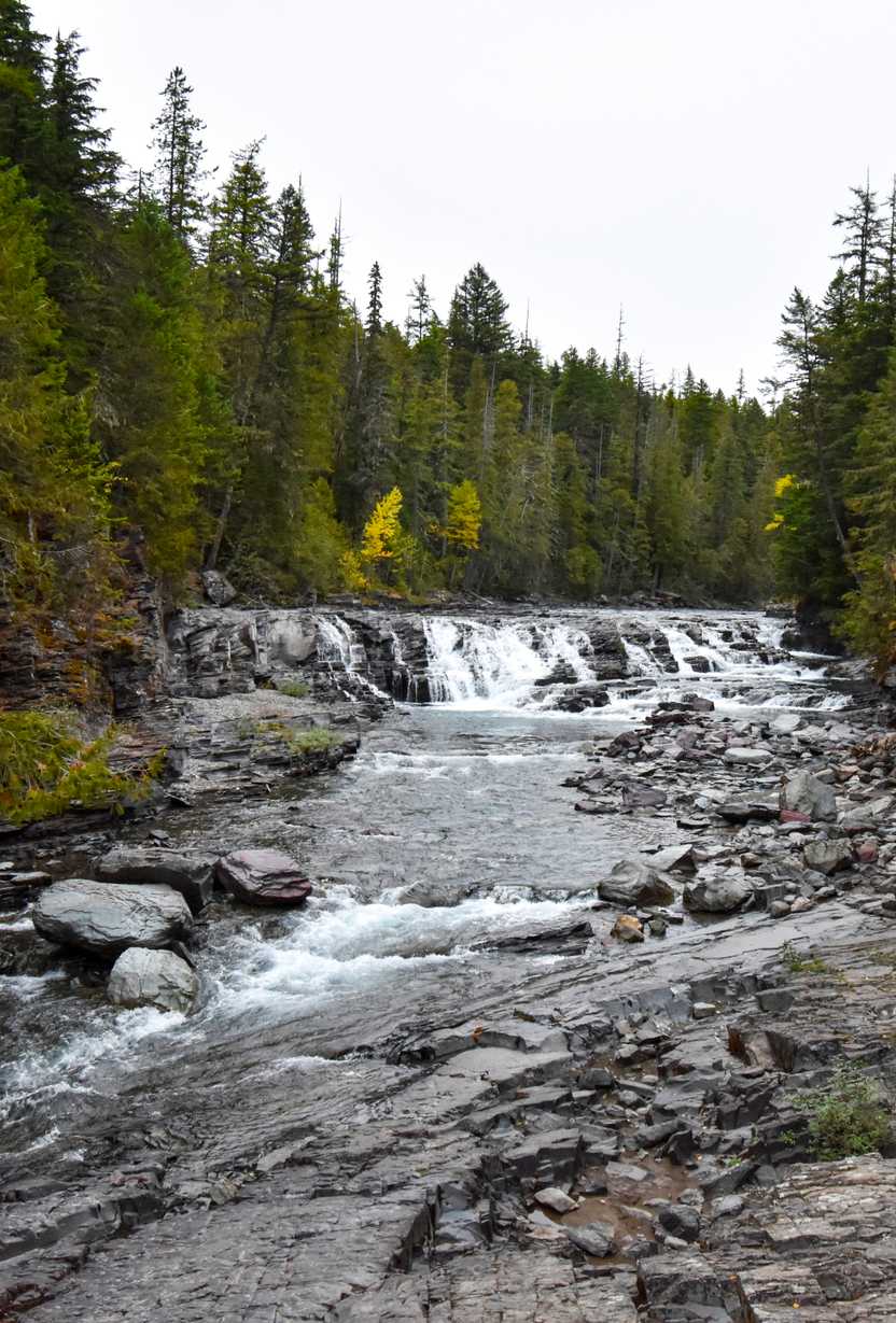 A waterfall in the McDonald Creek.