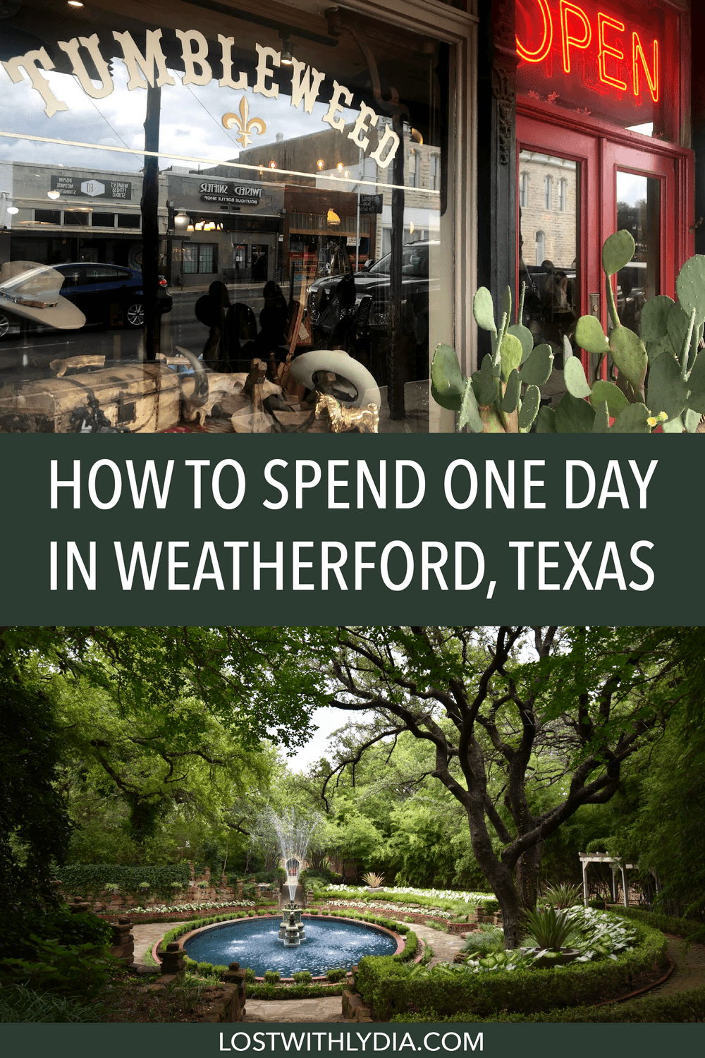 Weatherford, Texas is a charming town with great hiking nearby. Learn about the best things to do in Weatherford, Texas, from a Europeon Garden to a unique coffee shop.