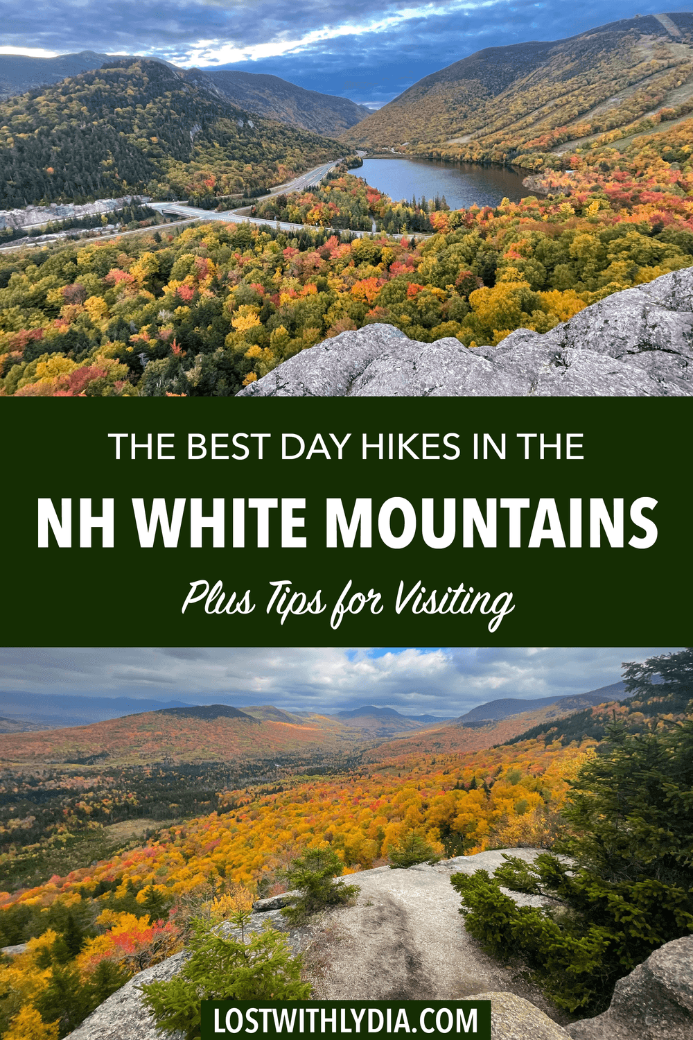 Plan an epic hiking trip to the White Mountains of New Hampshire with this hiking guide! Learn the best day hikes in the White Mountains, tips for visiting and more.