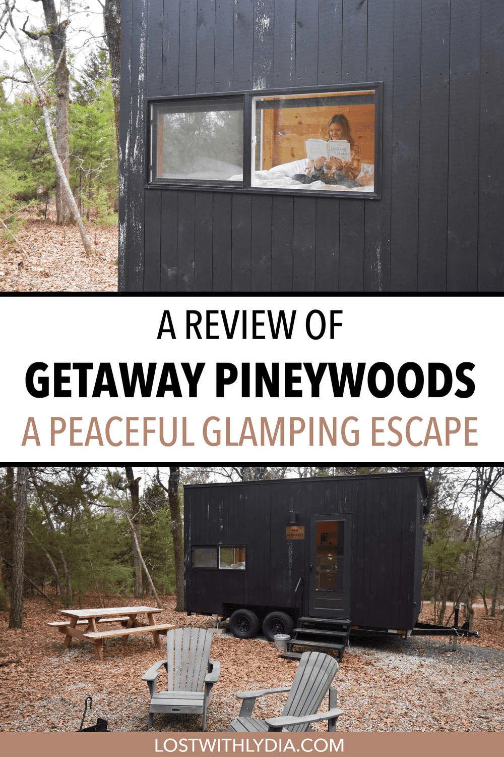 Read this review of the Getaway House in Piney Woods, Texas and learn what to expect from this unique and beautiful glamping experience!