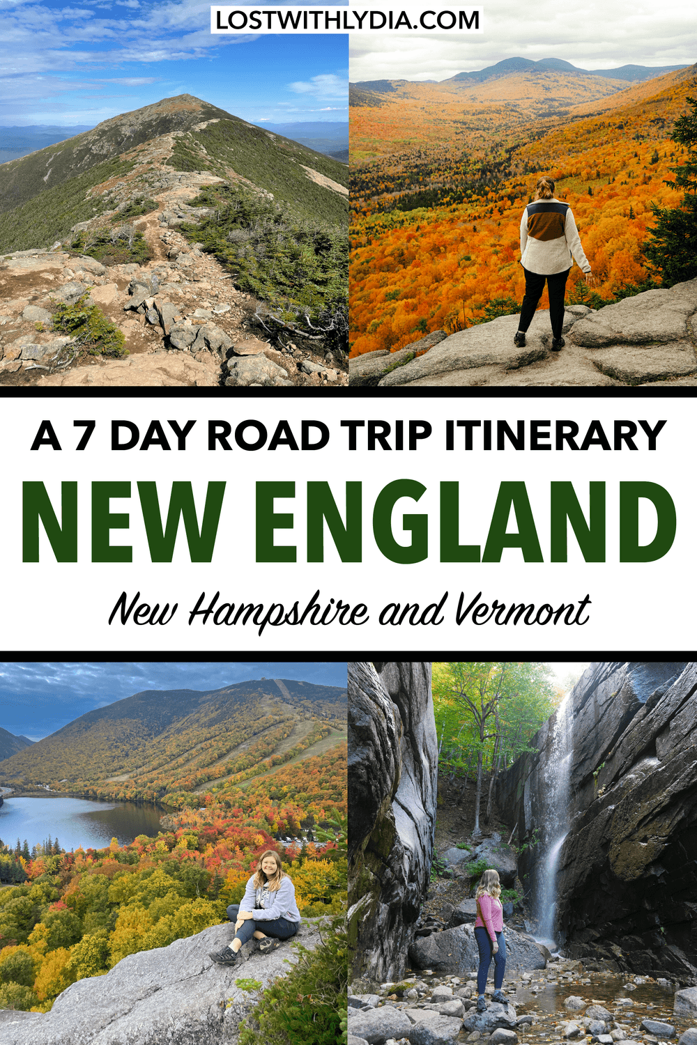 Plan an epic New England fall road trip with this guide! This 7 day itinerary includes the New Hampshire White mountains, Stowe, Vermont, Woodstock, Vermont and more.
