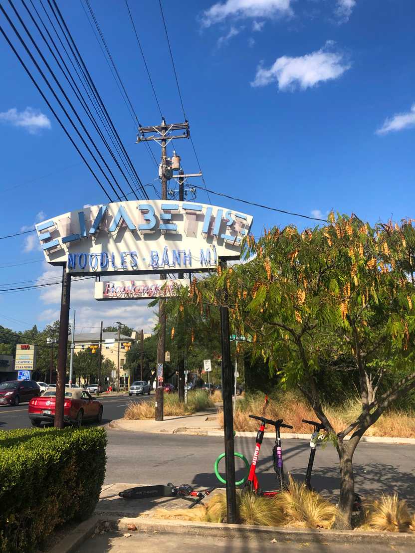 The sign for Elizabeth St Cafe.